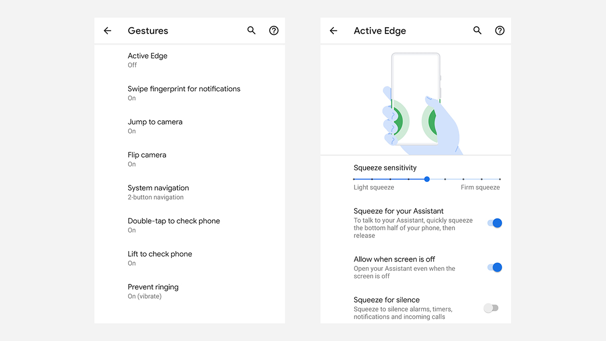 Active Edge on the Pixel phones.